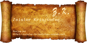 Zeisler Krisztofer névjegykártya